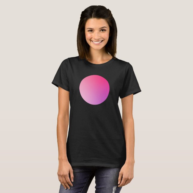 T-shirt Dégradé Rose Cercle Vignette Design Abstrait (Devant entier)