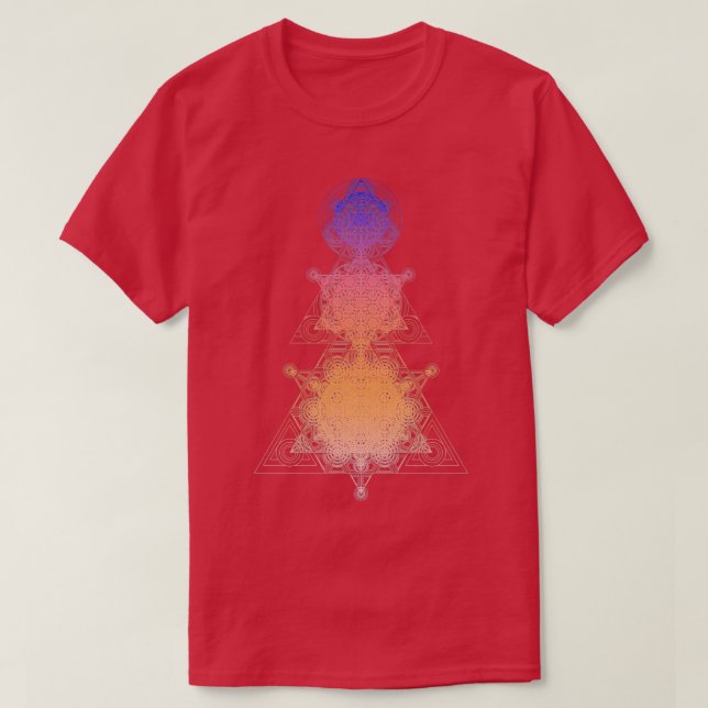 T-shirt Dégradé triangle super géométrique (Design devant)