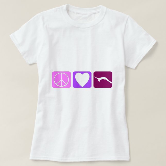 T-shirt Dégringolade d'amour de paix (Design devant)