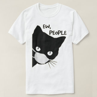 T-shirt Dégueu Personnes Chat Noir Masqué Design