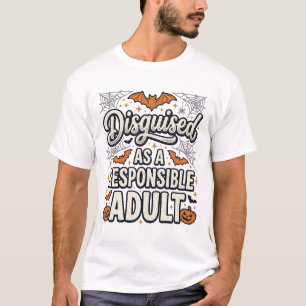 T-shirt Déguisé en vecteur Halloween d'adulte responsable