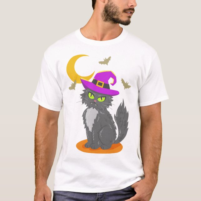 T-shirt Déguisement de chat d'Halloween (Devant)