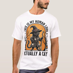 T-shirt Déguisement de chat Halloween drôle vintage sorciè