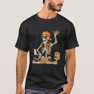 T-shirt Déguisement de DJ squelette drôle Halloween Amoure