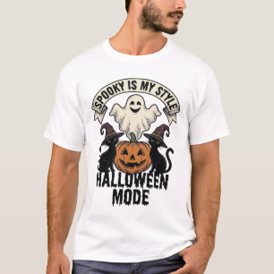 T-shirt Déguisement de fantôme d'Halloween Chat de citroui