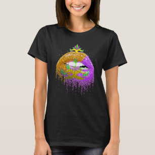 T-shirt Déguisement de fête Carnaval Masque Lèvres Femme C