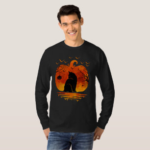 T-SHIRT DÉGUISEMENT DE HALLOWEEN DE CHAT CITROUILLE AMATEU