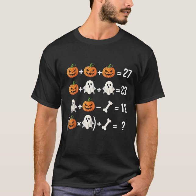 T-shirt Déguisement de professeur de maths fantôme citroui (Devant)