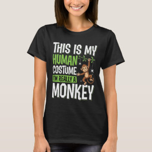T-shirt Déguisement de singe drôle vecteur Halloween