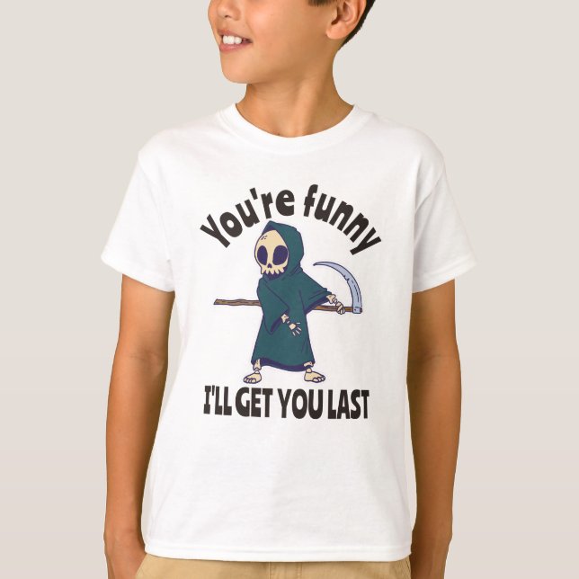 T-shirt Déguisement de squelette de la Faucheuse drôle pou (Devant)