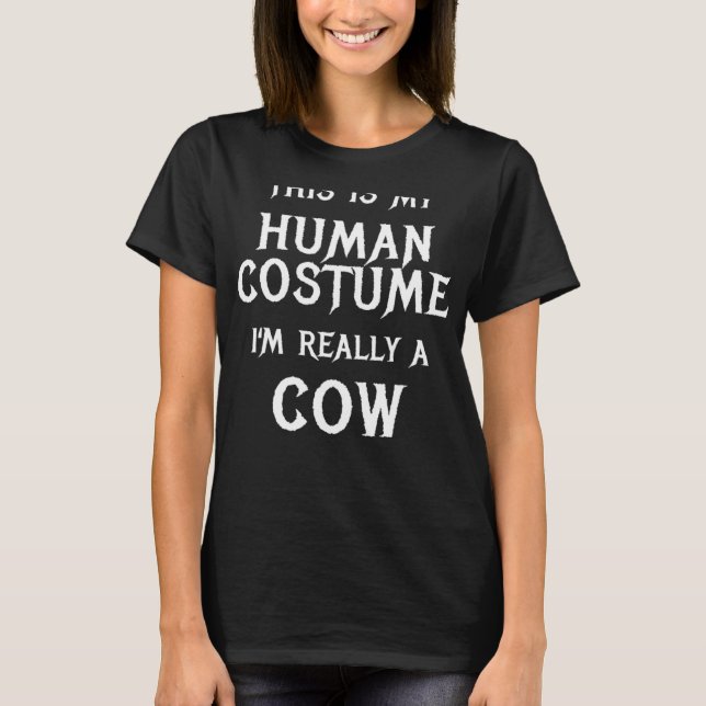 T-shirt Déguisement de vache d'Halloween facile (Devant)