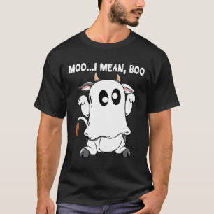 T-shirt Déguisement de vache Moo je veux dire Boo Hallowee