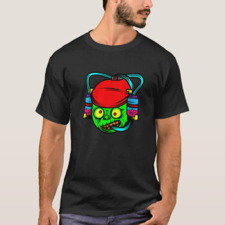 T-shirt Déguisement de zombie buvant des cerveaux paresseu