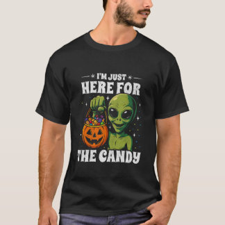 T-shirt Déguisement drôle d'alien UFO - Ici pour les bonbo