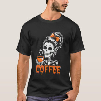 T-shirt Déguisement drôle de café avec chignon désordonné 