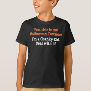 T-shirt Déguisement drôle d'Halloween d'enfant grincheux