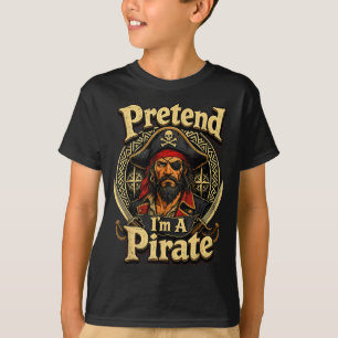 T-shirt Déguisement drôle et paresseux de pirate pour prét