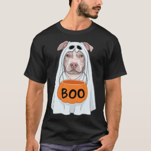 T-shirt Déguisement fantôme mignon pour chien pitbull Hall