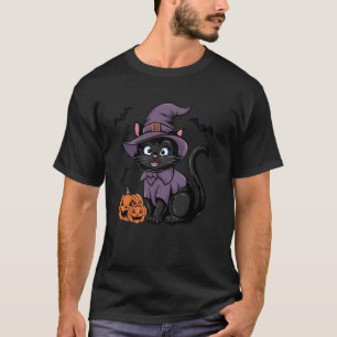 T-shirt Déguisement Halloween Chat Noir Sorcière Chauve-So