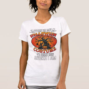 T-shirt Déguisement Halloween Citrouille Cassée Arbre Épou