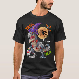 T-shirt Déguisement Halloween Dinosaure Zombie Trick Rawr