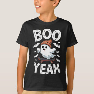 T-shirt Déguisement Halloween Fantôme Skateboard Boo Yeah 