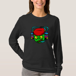 T-shirt Déguisement Halloween Paresseux Zombie Buvant des