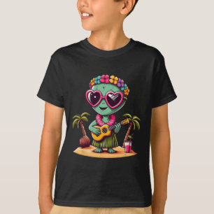 T-shirt Déguisement Hawaïen Drôle d'Alien Enfants Vacances