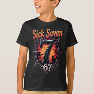 T-shirt Déguisement Sick Seven 67 Halloween Drôle Design H