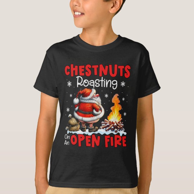T-shirt Dégustation De Châtaignes Au Feu Ouvert Drôle Rude (Devant)