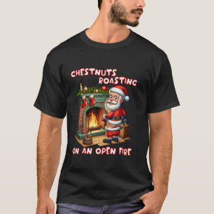 T-shirt Dégustation De Châtaignes Au Feu Ouvert Drôle Rude