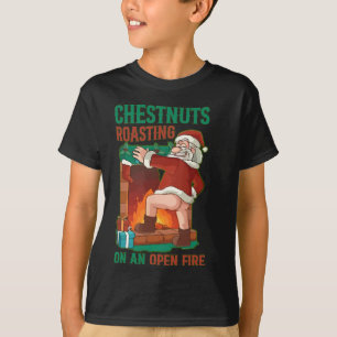 T-shirt Dégustation De Châtaignes Au Feu Ouvert Drôle Rude