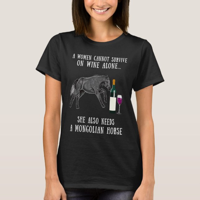 T-shirt Dégustation de vin et équitation mongole (Devant)