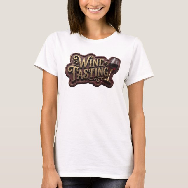 T-shirt Dégustation de vin rose WITTY Art à porter (Devant)