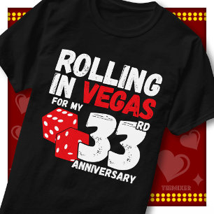 T-shirt Déjà 33 Ans à Dévaler à Vegas Couple Drôle