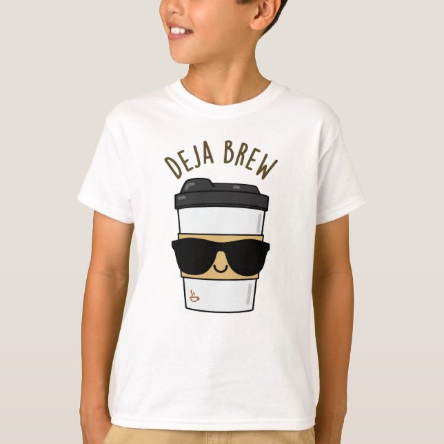 T-shirt Deja Brew Funny Coffee Pun (Devant)