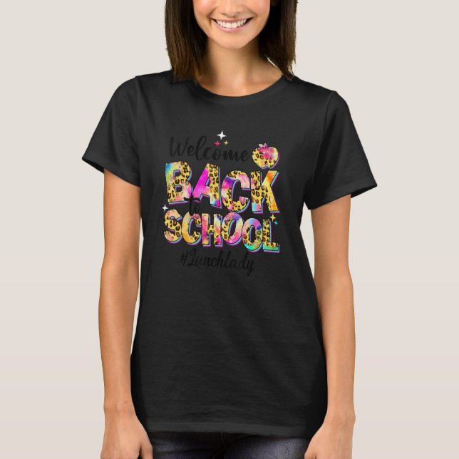 T-shirt Déjeuner Dame Bienvenue À L'École Leopard Tie Dye (Devant)