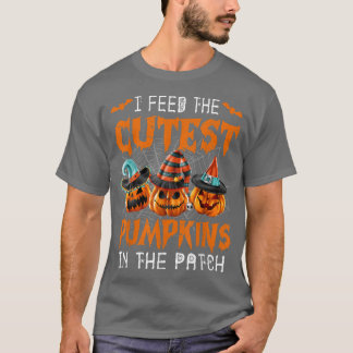 T-shirt Déjeuner Dame Je Nourris Les Citrouilles Les Plus