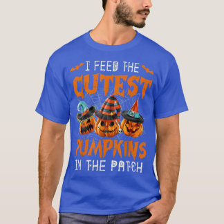 T-shirt Déjeuner Dame Je Nourris Les Citrouilles Les Plus