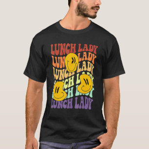 T-shirt déjeuner dame sourire rétro face retour à l'école