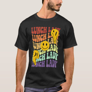 T-shirt déjeuner dame sourire rétro face retour à l'école 