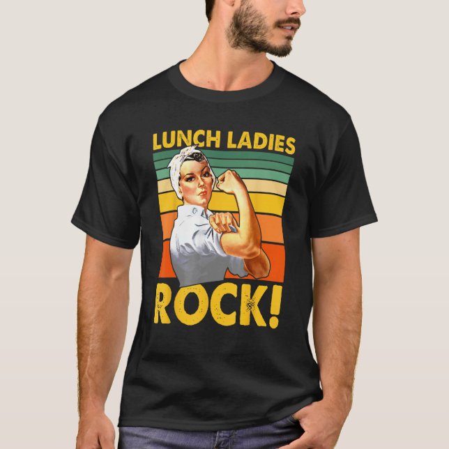 T-shirt Déjeuner Dames Rock Cafétéria Travailleuse Déjeune (Devant)