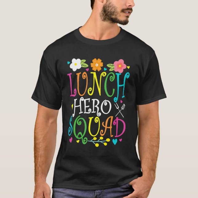 T-shirt Déjeuner d'école Hero Squad Cafétéria Ouvriers Déj (Devant)