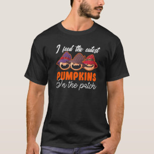 T-shirt Déjeuner D'Halloween Dame Je Nourris Les Citrouill