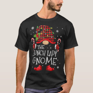 T-shirt Déjeuner Lady Gnome Buffalo Plaid Correspondant Fa