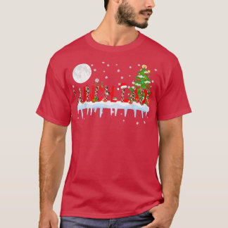 T-shirt Déjeuner Lady Xmas Arbre Lumière Léopard Santa Hat