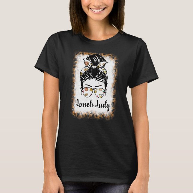 T-shirt Déjeuner Léopard Lady Messy Bun Déjeuner Lady (Devant)