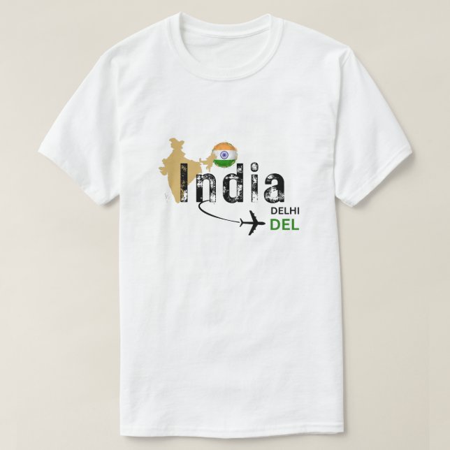 T-shirt DEL Delhi Airport Code T (Design devant)
