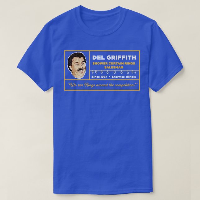 T-shirt Del Griffith Douche Anneaux de rideau Vendeur (Design devant)
