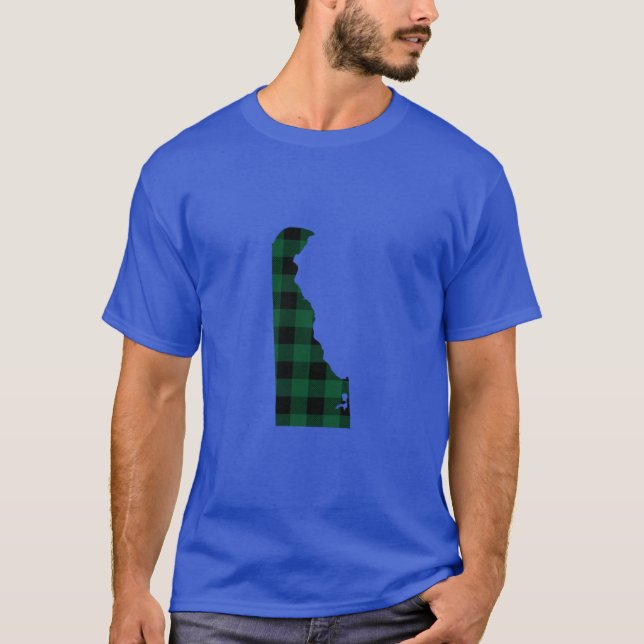 T-shirt Delaware à carreaux verts (Devant)